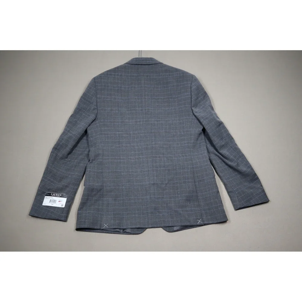 Lauren Ralph Lauren‎ Boys Husky Plaid Classic Sport Blazer Coat Gray - Size 14H